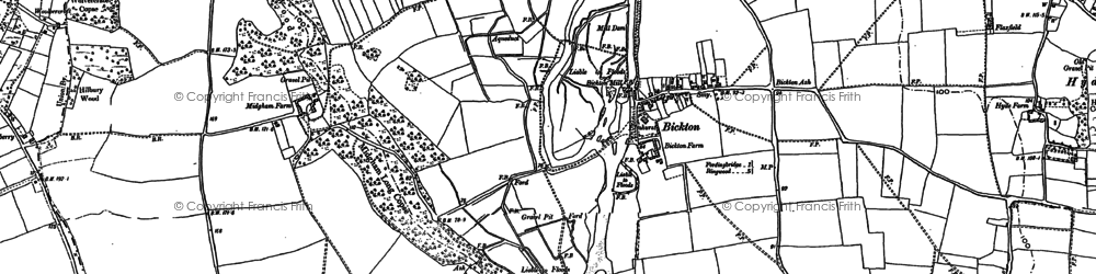 Old map of Bickton in 1907