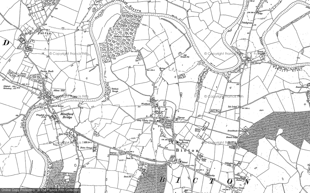Old Map of Bicton, 1881 in 1881