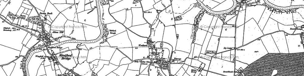 Old map of Bicton Ho in 1881