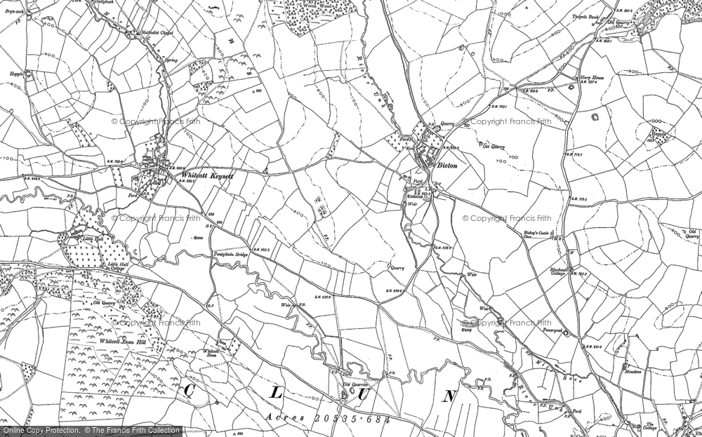 Old Map of Bicton, 1883 in 1883