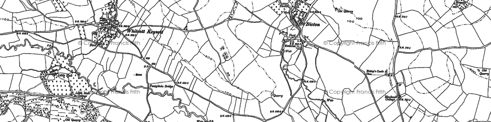 Old map of Bicton in 1883