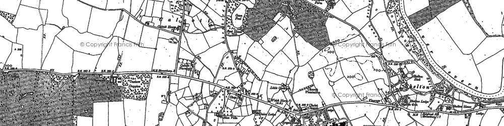 Old map of Bicton Heath in 1881