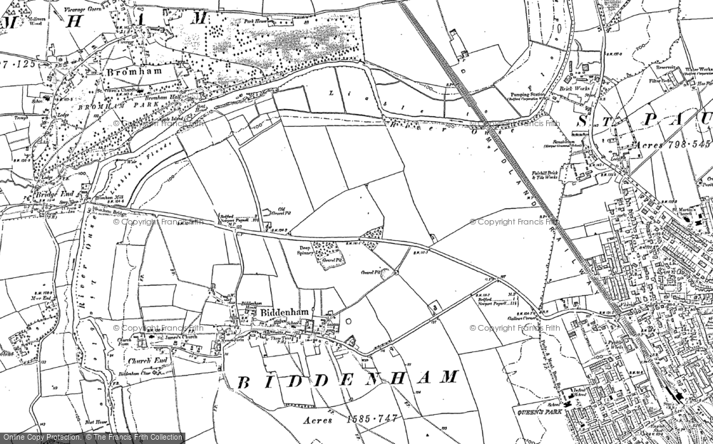 Old Map of Historic Map covering Box End in 1882
