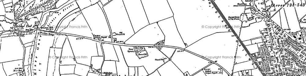 Old map of Box End in 1882