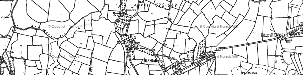 Old map of Biddisham in 1884