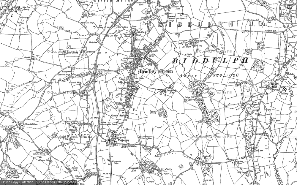 Old Map of Historic Map covering Braddocks Hay in 1878