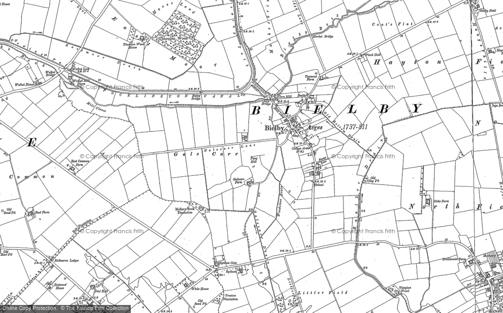 Old Map of Bielby, 1890 in 1890