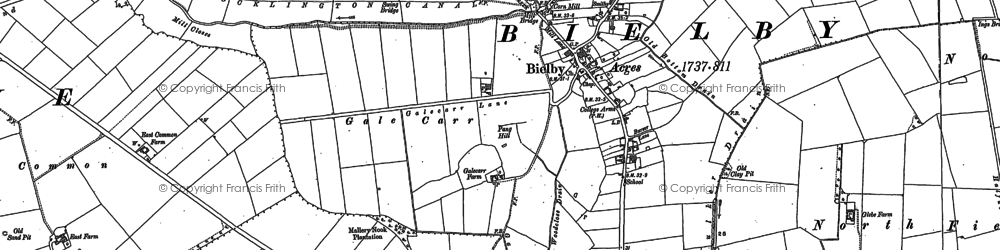 Old map of Bielby in 1890