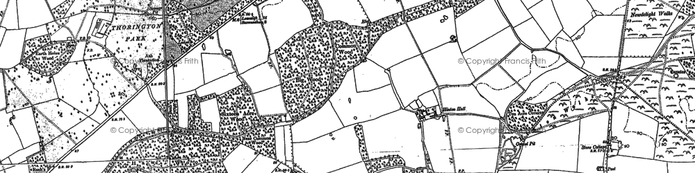 Old map of Brick Kiln Walks in 1883