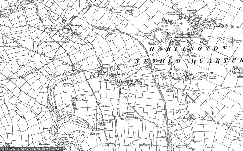 Old Map of Historic Map covering Heathcote in 1879