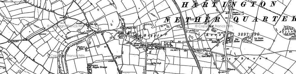 Old map of Biggin in 1879