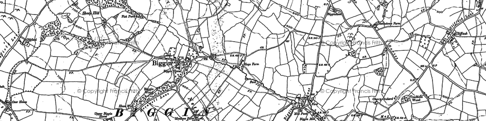 Old map of Biggin in 1880