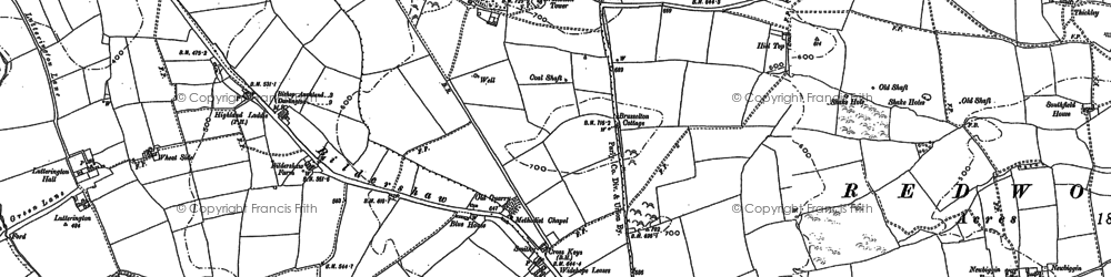 Old map of Brusselton Wood in 1896