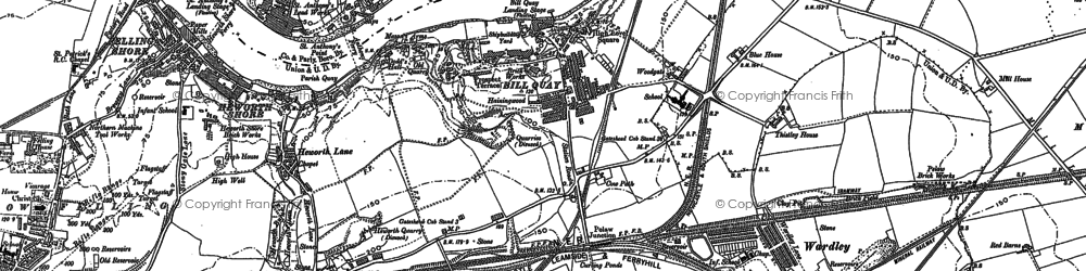 Old map of Bill Quay in 1895