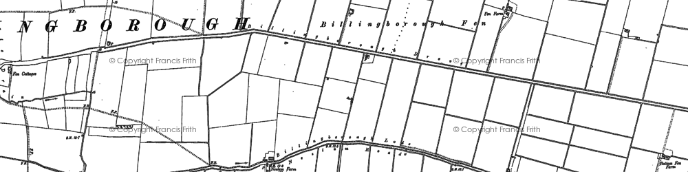 Old map of Billingborough Fen in 1887