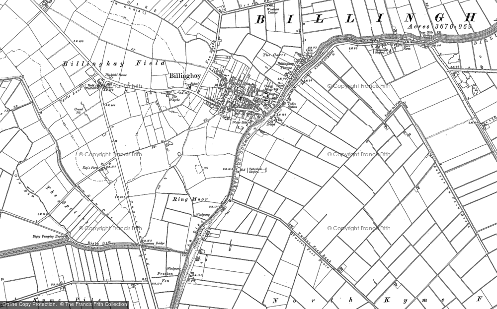 Old Map of Billinghay, 1887 - 1888 in 1887