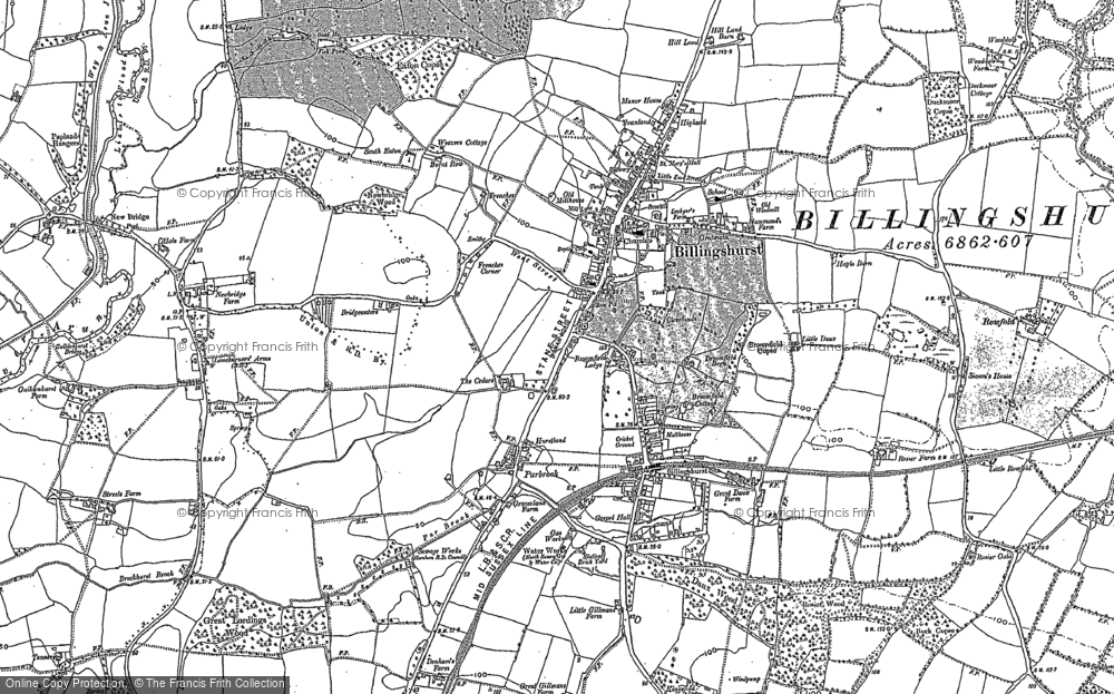 Old Map of Billingshurst, 1895 - 1896 in 1895