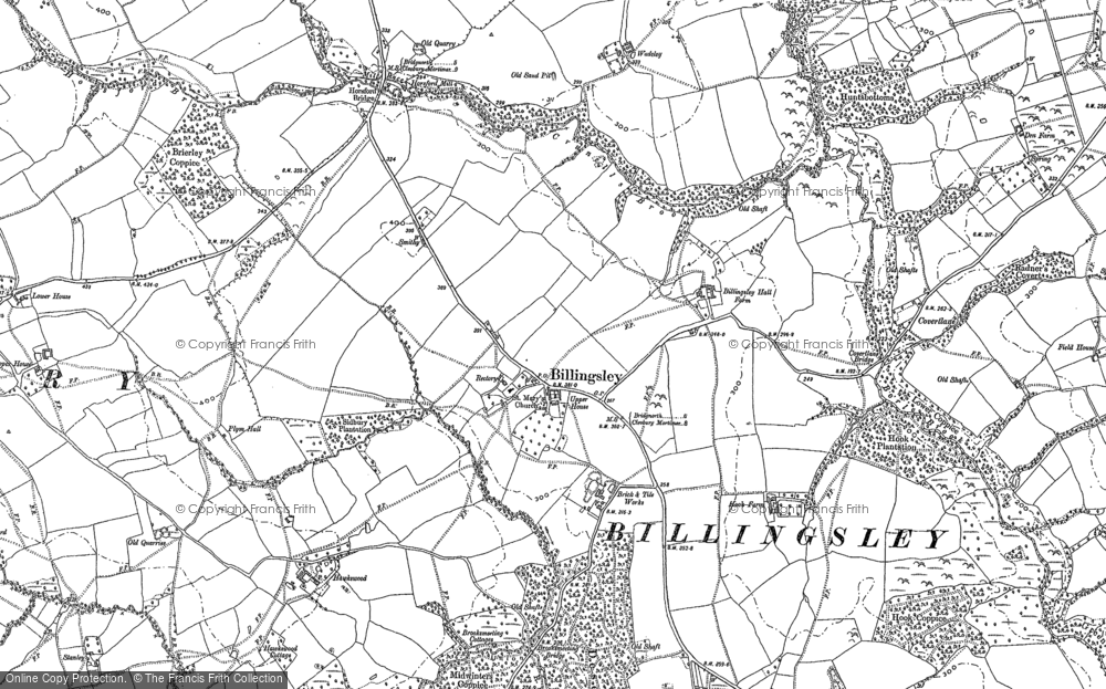 Old Map of Historic Map covering Bush Wood in 1882