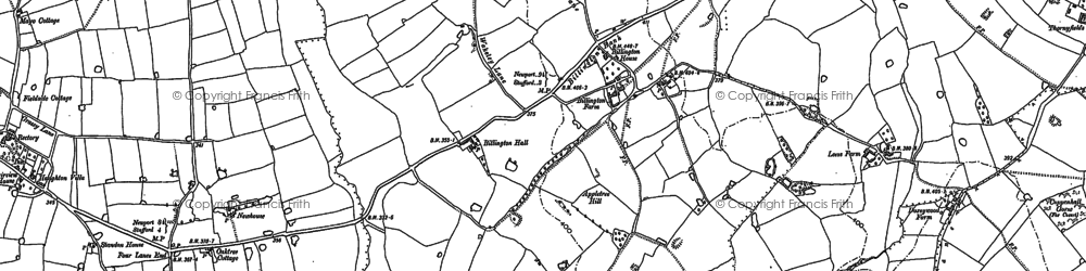 Old map of Billington in 1880