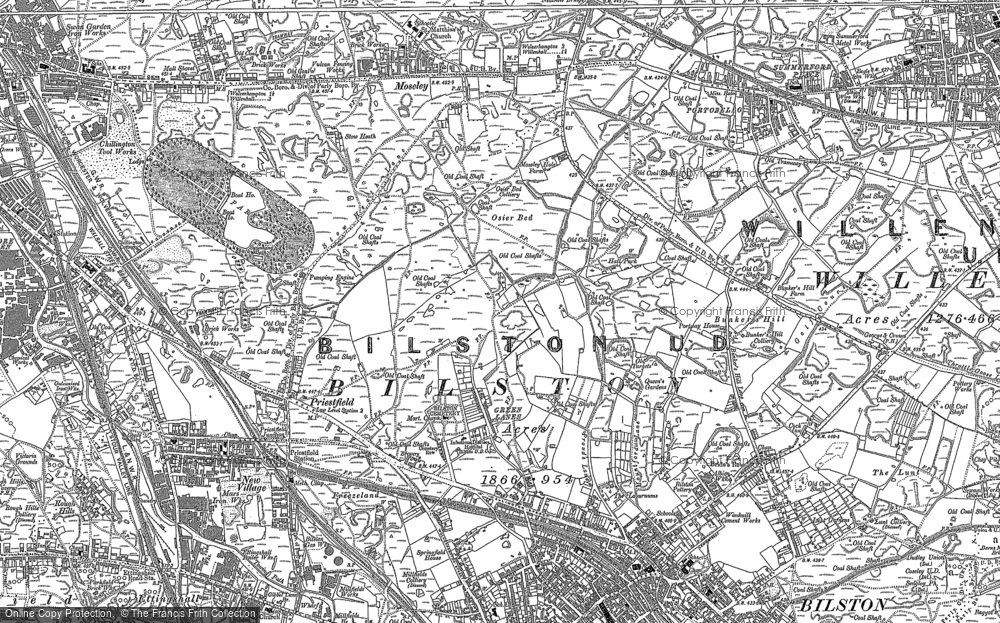 Old Map of Bilston, 1885 in 1885