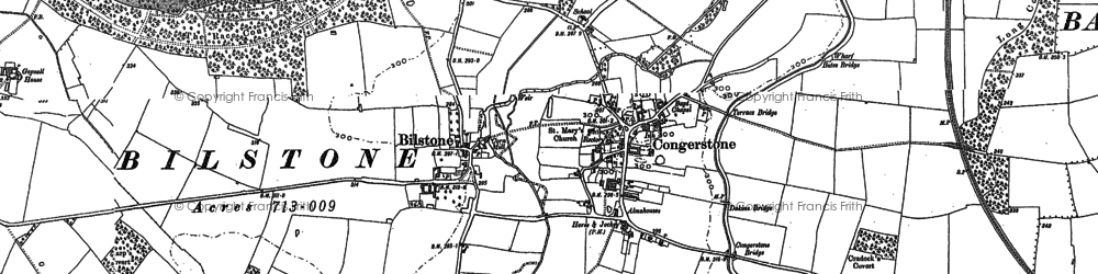 Old map of Bilstone in 1885