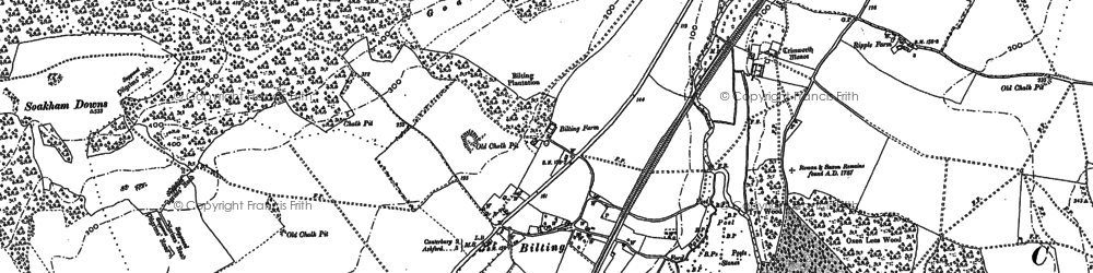 Old map of Boughton Corner in 1896