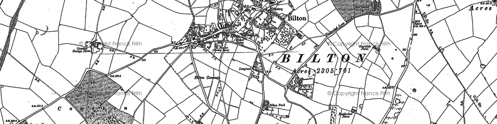 Old map of Bilton in 1886