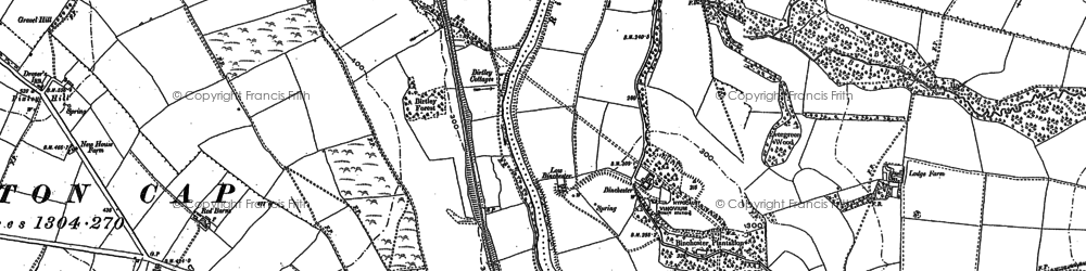 Old map of Binchester Blocks in 1896