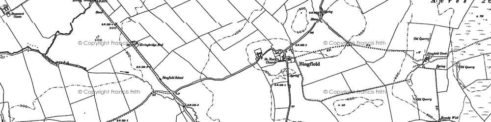 Old map of Beaumont Ho in 1895