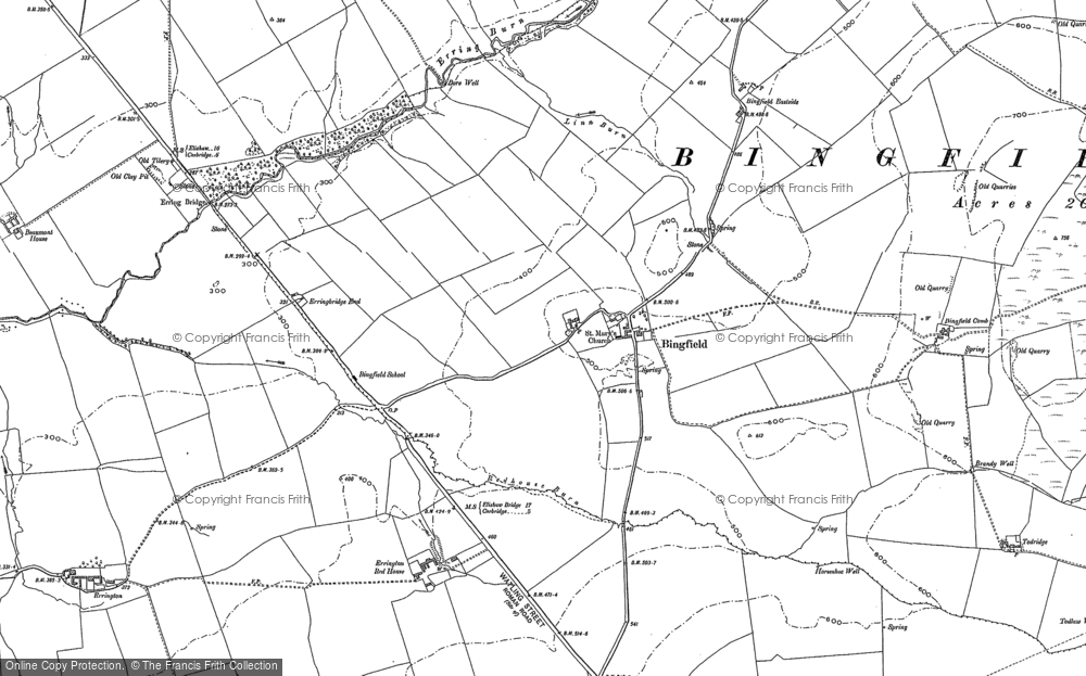 Old Map of Historic Map covering Todridge Fell in 1895