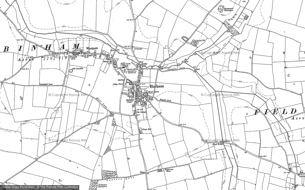 Old Map of Binham, 1886 in 1886