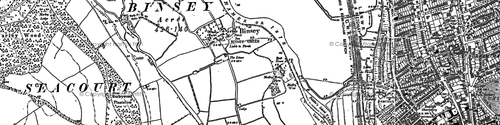 Old map of Binsey in 1898