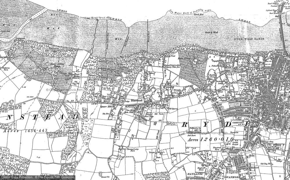 Old Map of Binstead, 1896 - 1907 in 1896