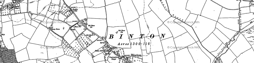 Old map of Binton in 1883