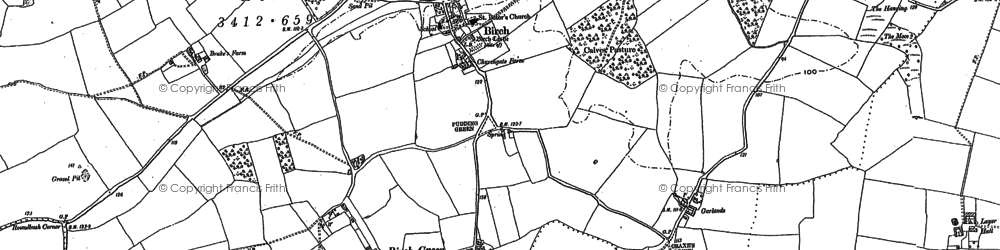 Old map of Hardy's Green in 1895