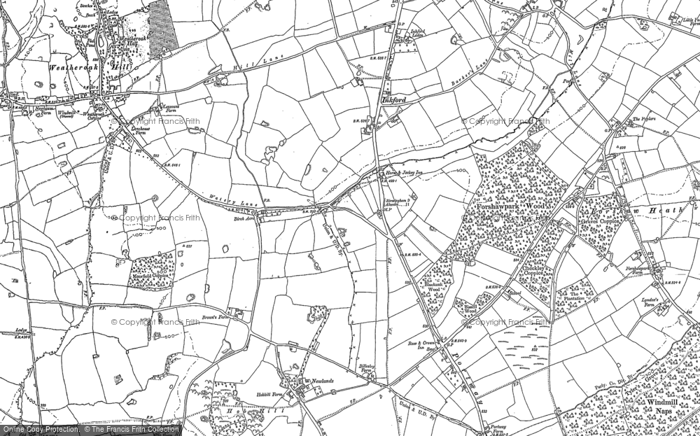 Old Map of Historic Map covering Forshaw Heath in 1883