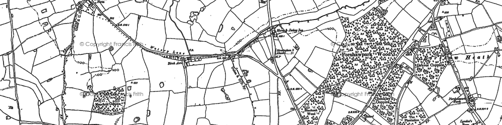 Old map of Birch Acre in 1883