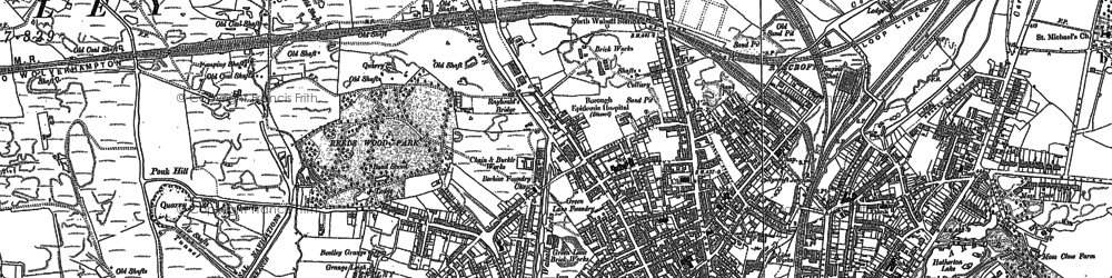Old map of Birchills in 1883