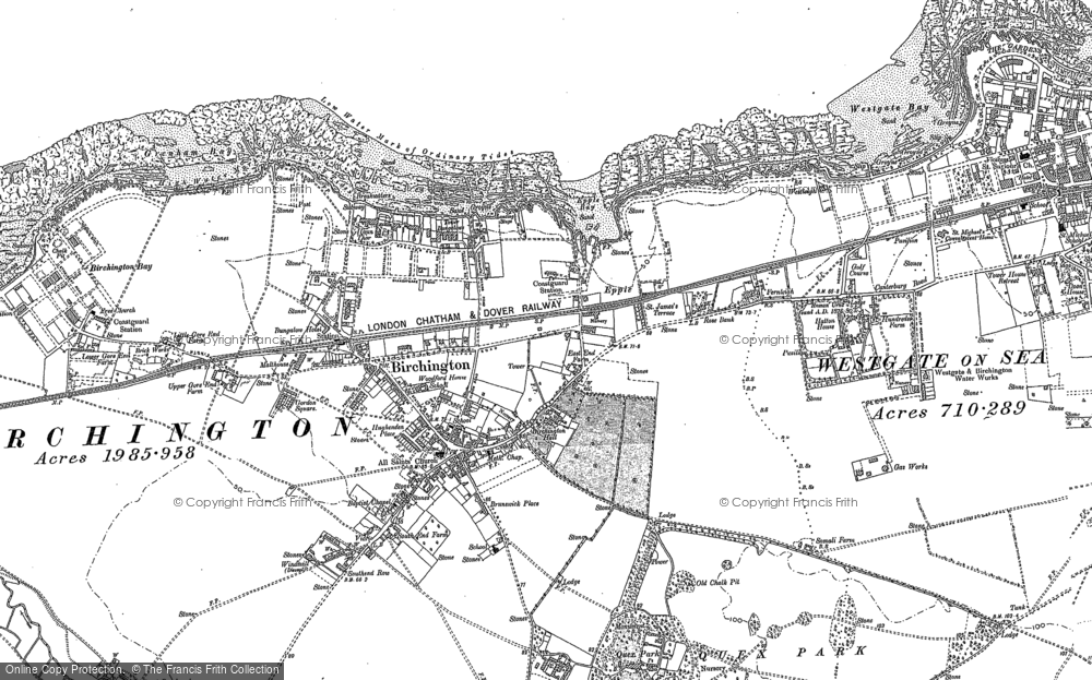 Old Map of Birchington, 1905 in 1905