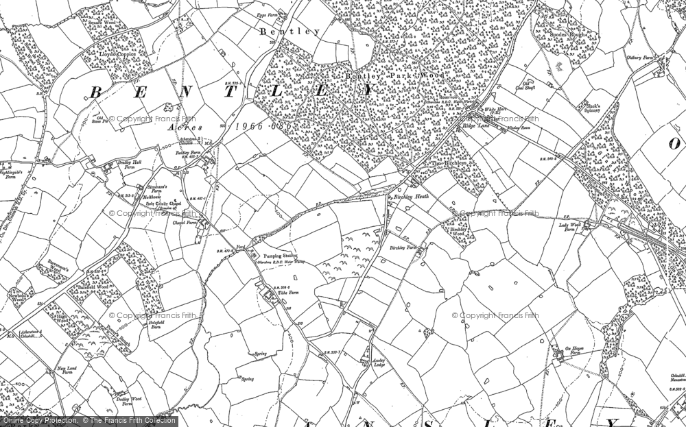 Old Map of Birchley Heath, 1901 in 1901