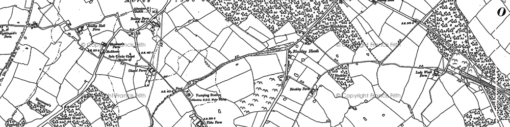 Old map of Birchley Heath in 1901