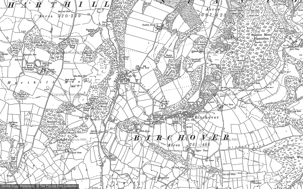 Old Map of Birchover, 1878 - 1879 in 1878