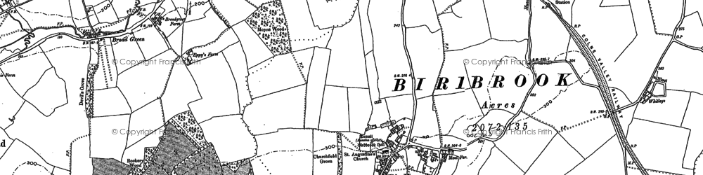 Old map of Birdbrook in 1896