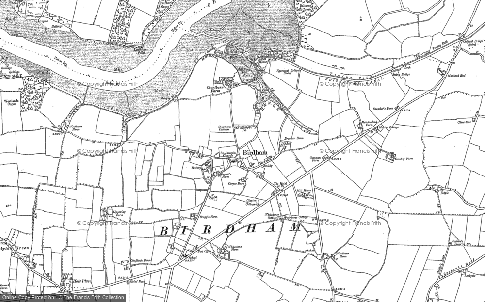 Old Map of Historic Map covering Bosham Hoe in 1873