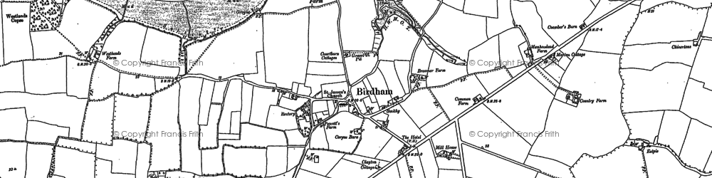 Old map of Bosham Hoe in 1873