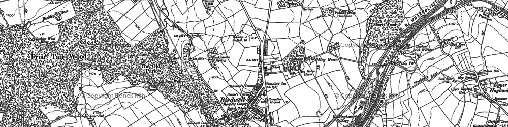 Old map of Hoyland Common in 1891