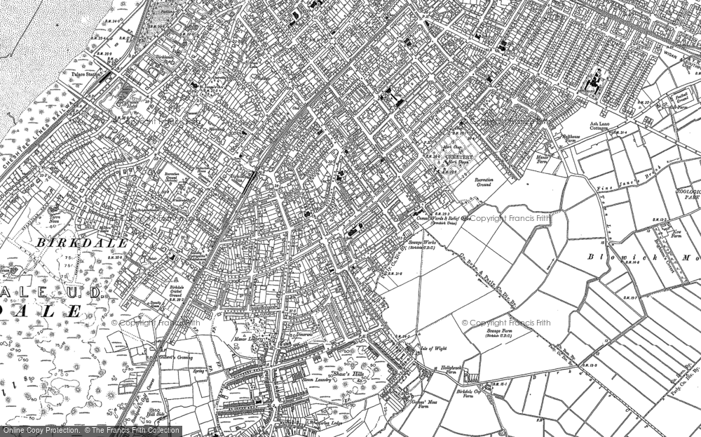 Old Map of Historic Map covering Birkdale Sands in 1892