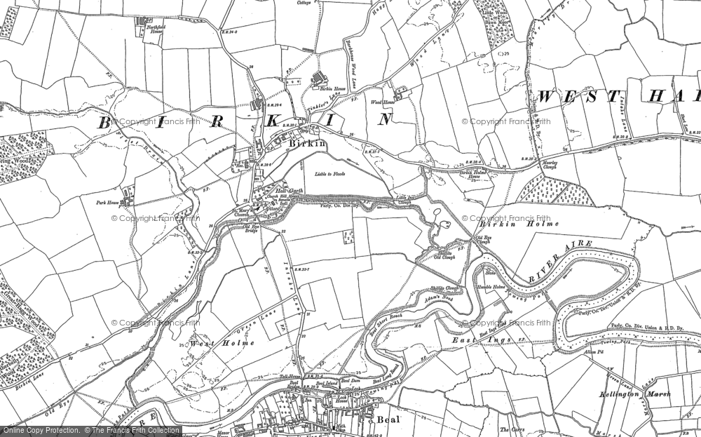 Old Map of Birkin, 1889 - 1891 in 1889