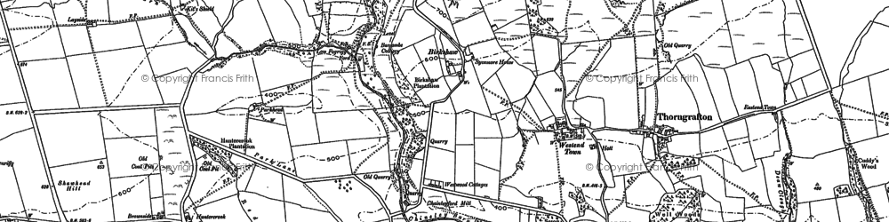 Old map of Brackies Burn in 1895