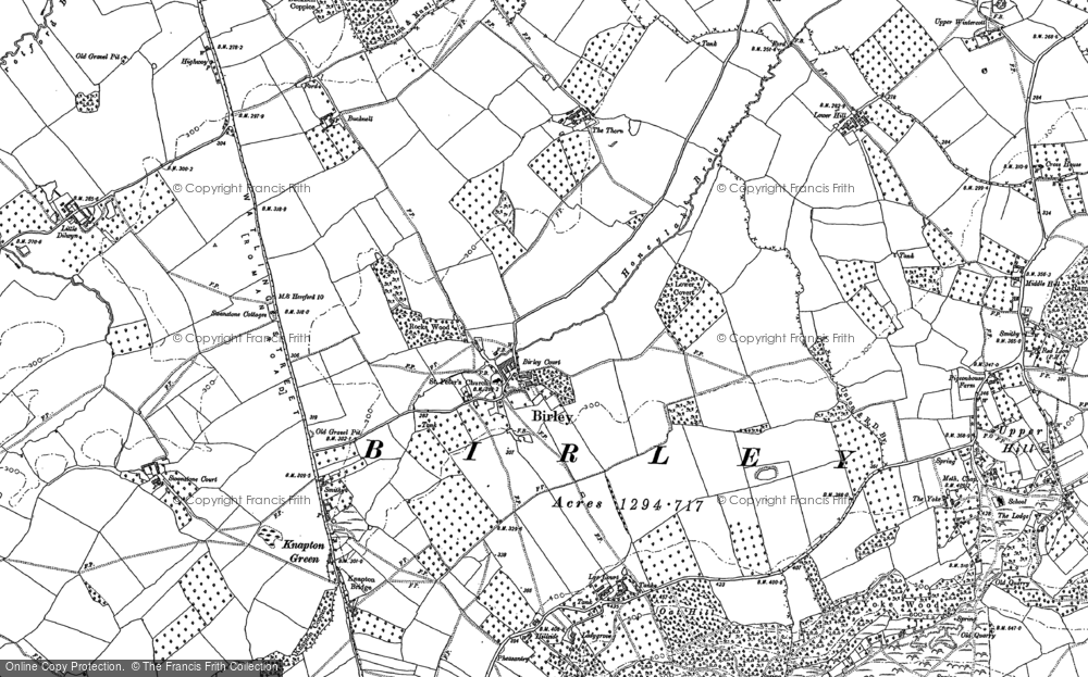 Old Map of Birley, 1886 in 1886